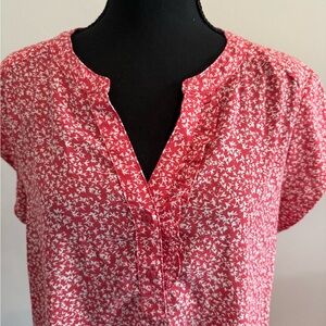 Chic Red Floral Blouse for Women